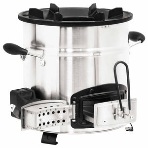 Stufa a Legna con Ventola USB Argento 35,5x26x28cm Acciaio Inox 319443