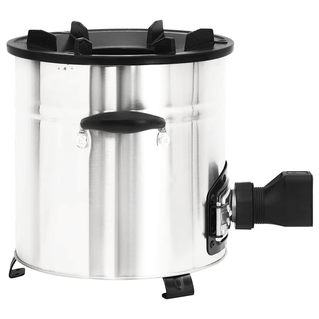 Stufa a Legna con Ventola USB Argento 35,5x26x28cm Acciaio Inox 319443