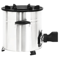 Stufa a Legna con Ventola USB Argento 35,5x26x28cm Acciaio Inox 319443