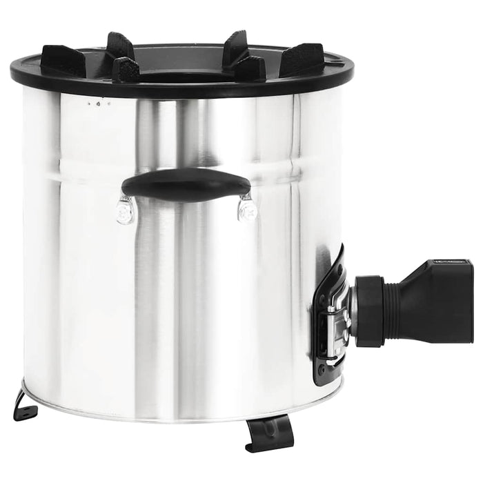 Stufa a Legna con Ventola USB Argento 35,5x26x28cm Acciaio Inox 319443