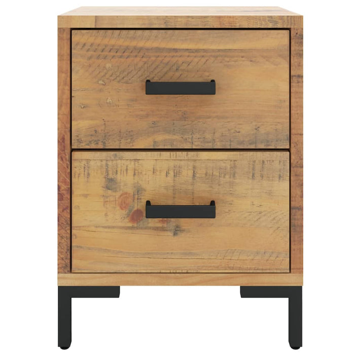 Comodino Marrone 36x30x45 cm in Legno Massello di Pino 349911