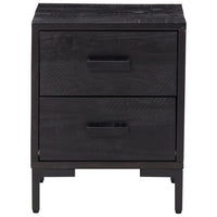 Comodino Nero 36x30x45 cm in Legno Massello di Pino 349912