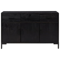 Credenza Nera 110x35x70 cm in Legno Massello di Pino 349920