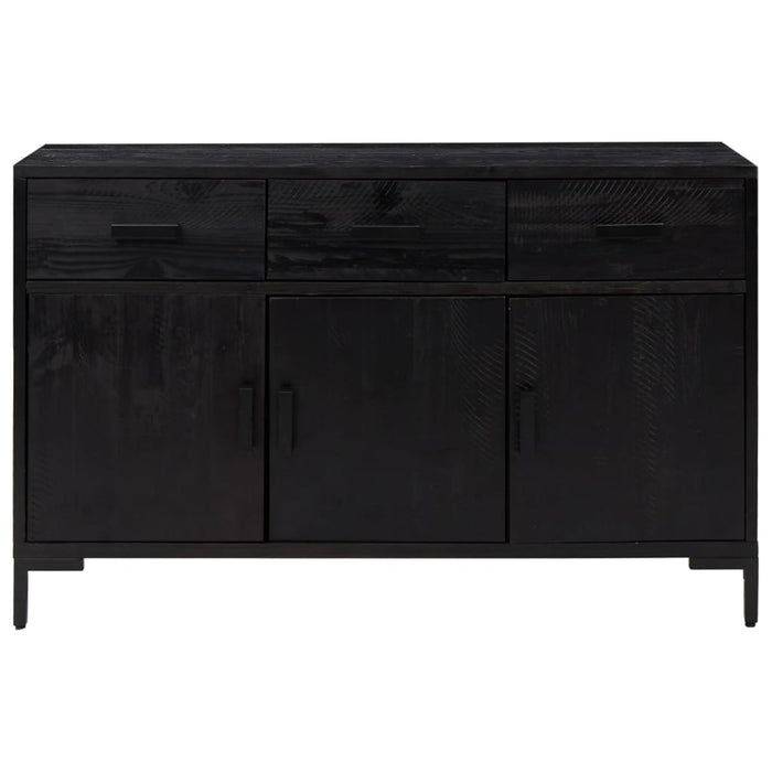 Credenza Nera 110x35x70 cm in Legno Massello di Pino 349920