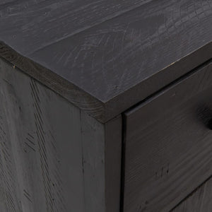 Credenza Nera 110x35x70 cm in Legno Massello di Pino 349920