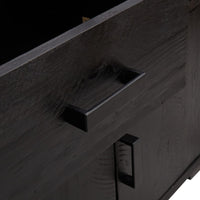 Credenza Nera 110x35x70 cm in Legno Massello di Pino 349920