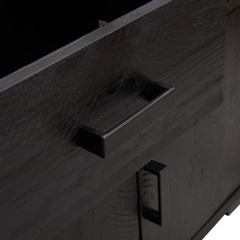 Credenza Nera 110x35x70 cm in Legno Massello di Pino 349920
