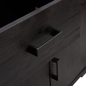 Credenza Nera 110x35x70 cm in Legno Massello di Pino 349920