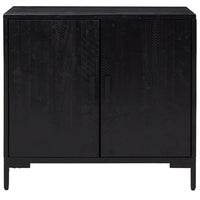Credenza-Buffet-Armadio da cucina Nera 75x35x70 cm in Legno Massello di Pino
