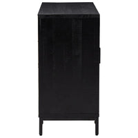 Credenza-Buffet-Armadio da cucina Nera 75x35x70 cm in Legno Massello di Pino