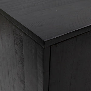 Credenza-Buffet-Armadio da cucina Nera 75x35x70 cm in Legno Massello di Pino