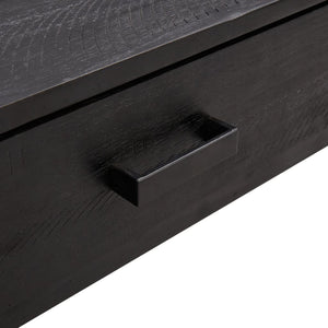 Tavolino Nero 90x50x35 cm Legno Massello di Pino Riciclato cod mxl 16075