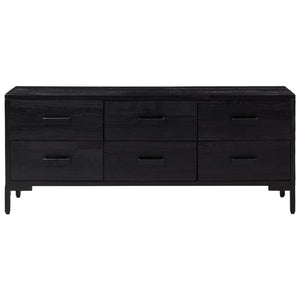 Armadietto Nero 110x30x45 cm in Legno Massello Pino