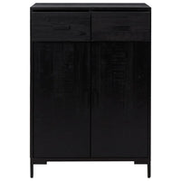 Scarpiera Nera 75x40x110 cm in Legno Massello di Pino 349934