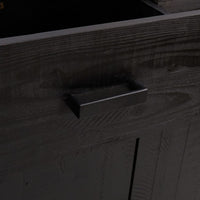 Scarpiera Nera 75x40x110 cm in Legno Massello di Pino 349934