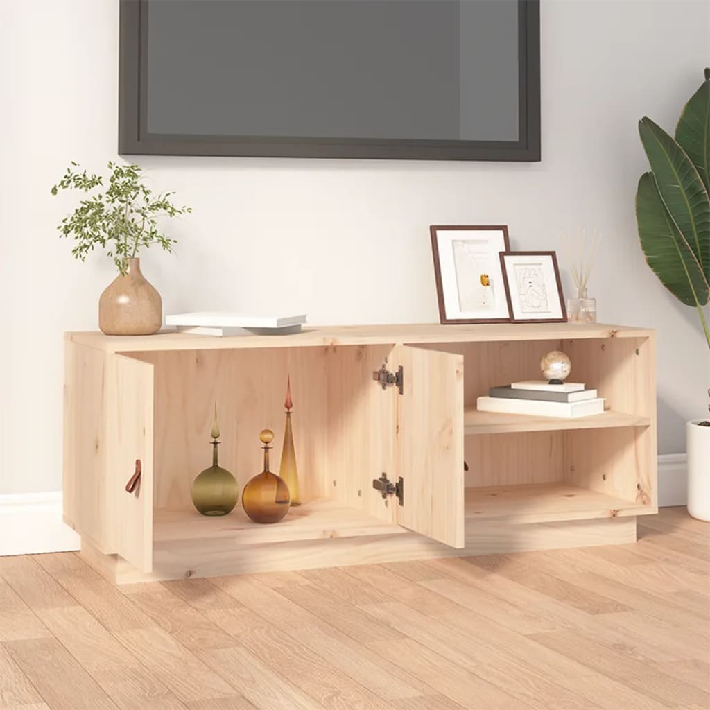 Mobile Porta TV-Mobile per TV-Credenza TV 105x34x40 cm in Legno Massello di Pino