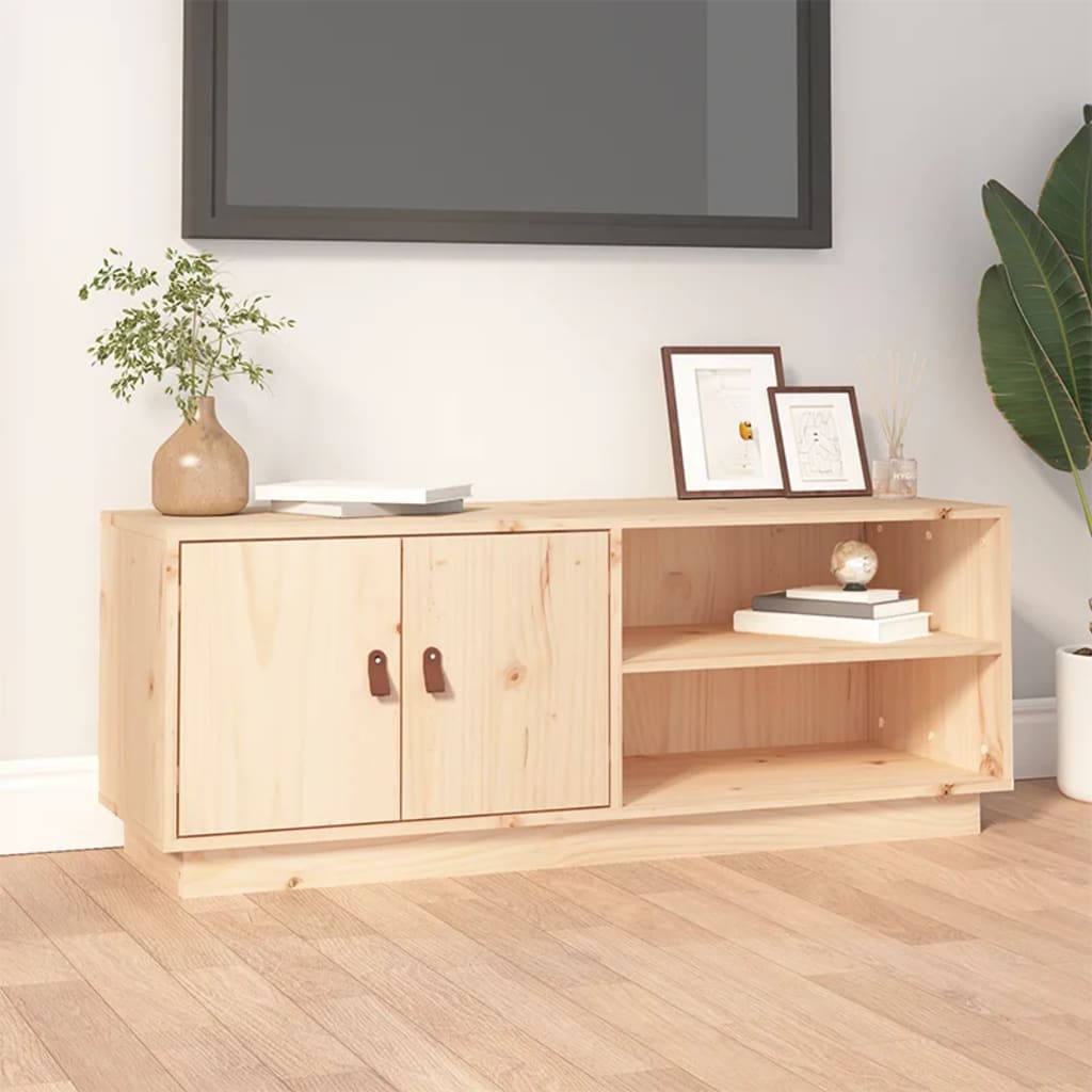 Mobile Porta TV-Mobile per TV-Credenza TV 105x34x40 cm in Legno Massello di Pino