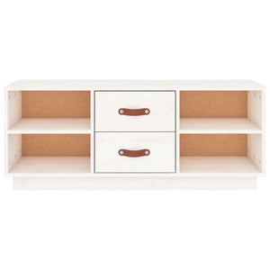 Mobile Porta TV Bianco 100x34x40 cm in Legno Massello di Pino 818226