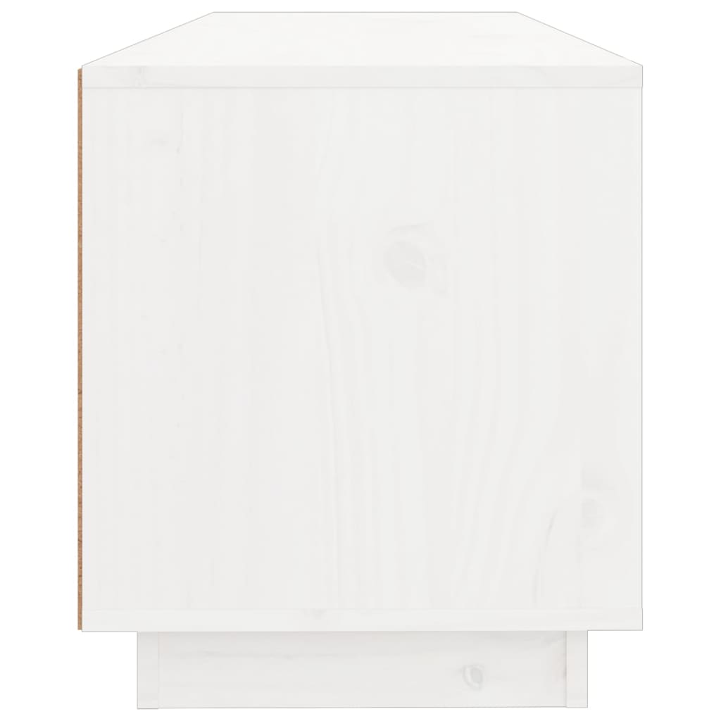 Mobile Porta TV-Mobile per TV-Credenza TV Bianco 100x34x40 cm in Legno Massello di Pino