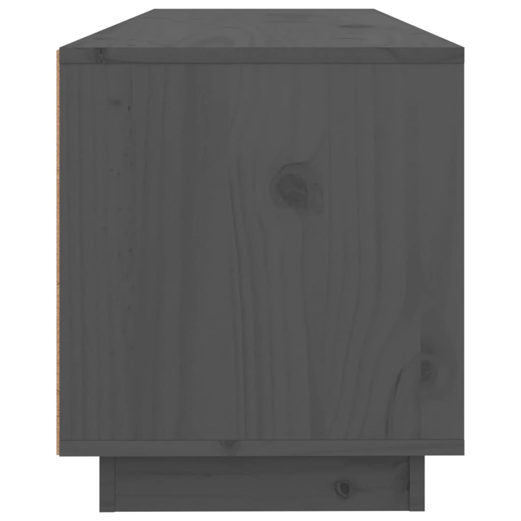 Mobile Porta TV Grigio 100x34x40 cm in Legno Massello di Pino 818227