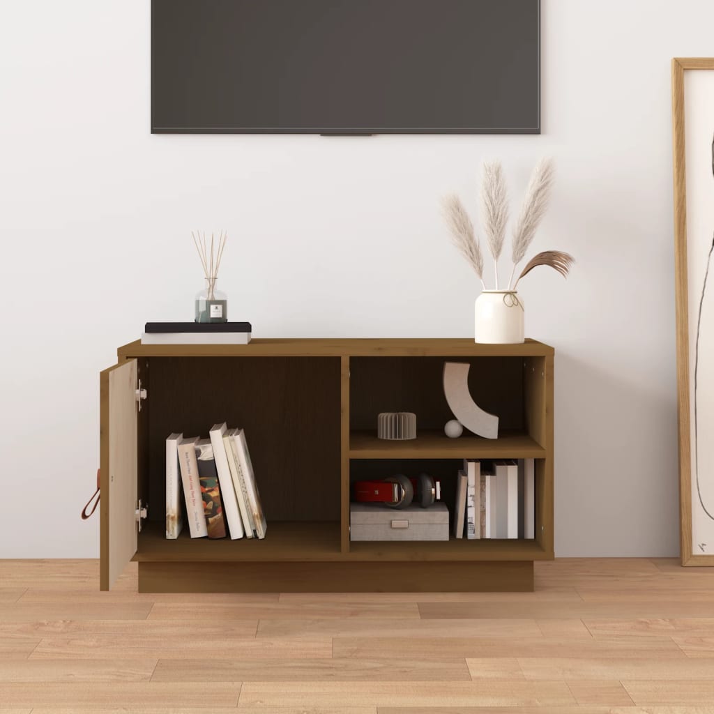 Mobile Porta TV-Mobile per TV-Credenza TV ambra 70x34x40 cm in Legno Massello di Pino