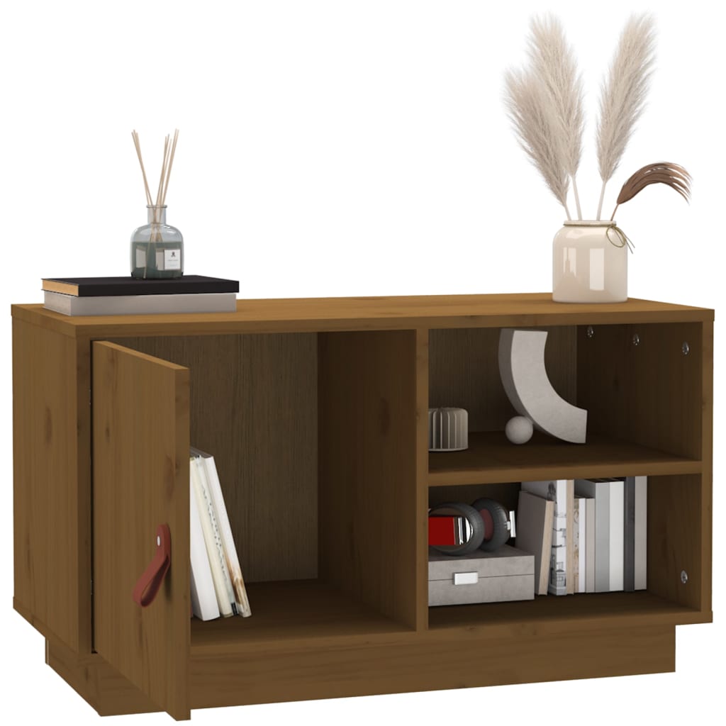 Mobile Porta TV-Mobile per TV-Credenza TV ambra 70x34x40 cm in Legno Massello di Pino