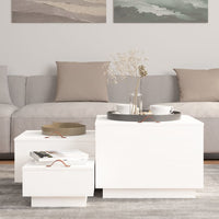 Contenitori con Coperchi 3 pz Bianchi in Legno Massello di Pino 818246