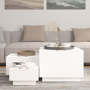 Contenitori con Coperchi 3 pz Bianchi in Legno Massello di Pino 818246