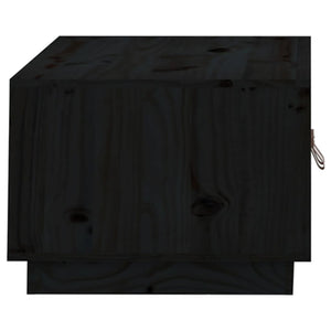 Tavolino da Salotto Nero 80x50x35 cm in Legno Massello di Pino 818254