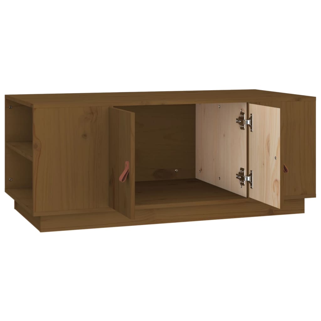 Tavolino da Salotto ambra 100x50x41cm in Legno Massello di Pino 818258