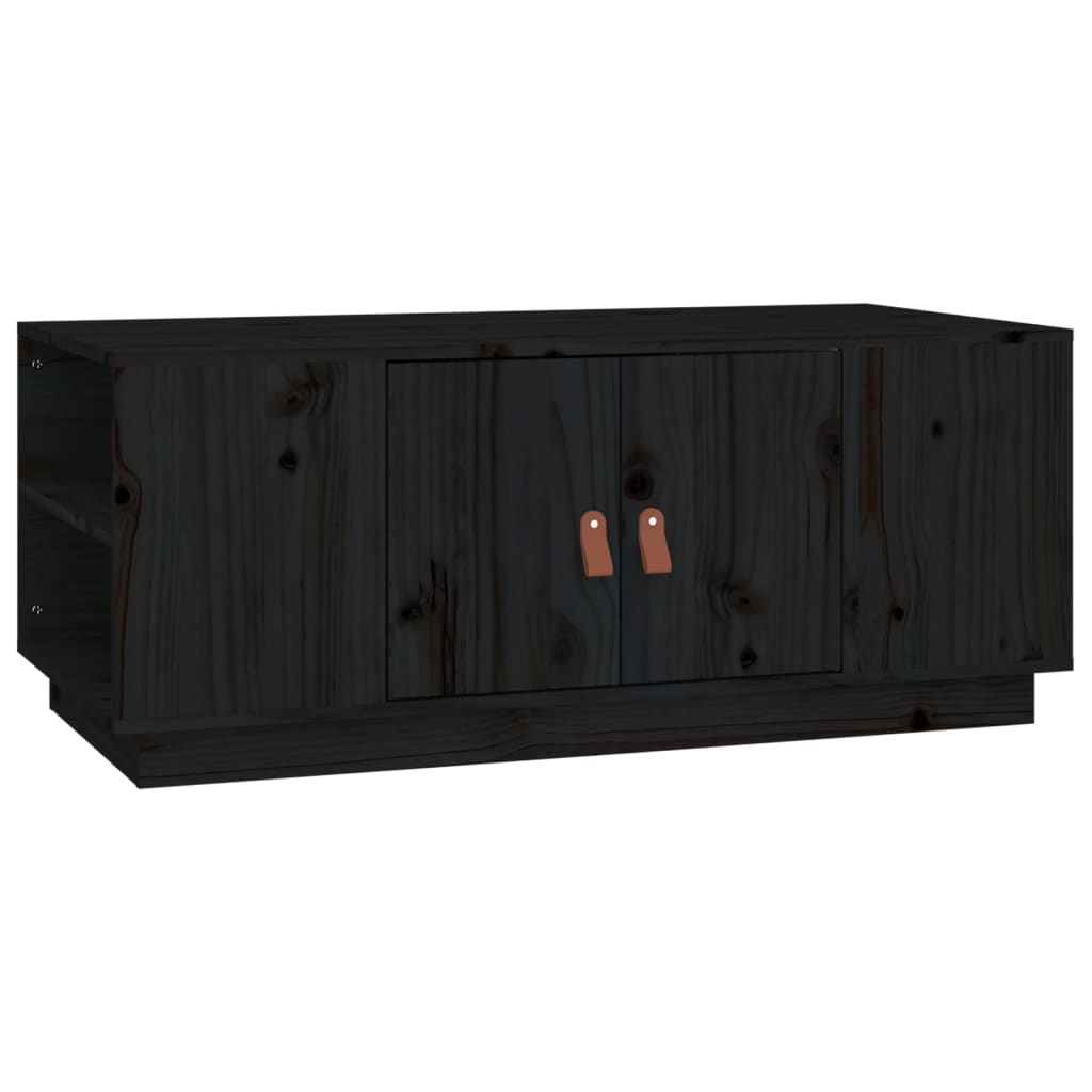 Tavolino da Salotto Nero 100x50x41 cm in Legno Massello di Pino cod mxl 25666