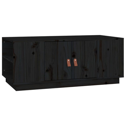 Tavolino da Salotto Nero 100x50x41 cm in Legno Massello di Pino cod mxl 25666