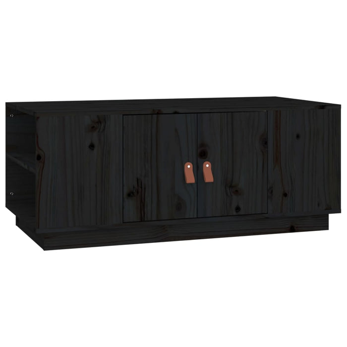 Tavolino da Salotto Nero 100x50x41 cm in Legno Massello di Pino cod mxl 25666