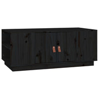 Tavolino da Salotto Nero 100x50x41 cm in Legno Massello di Pino 818259
