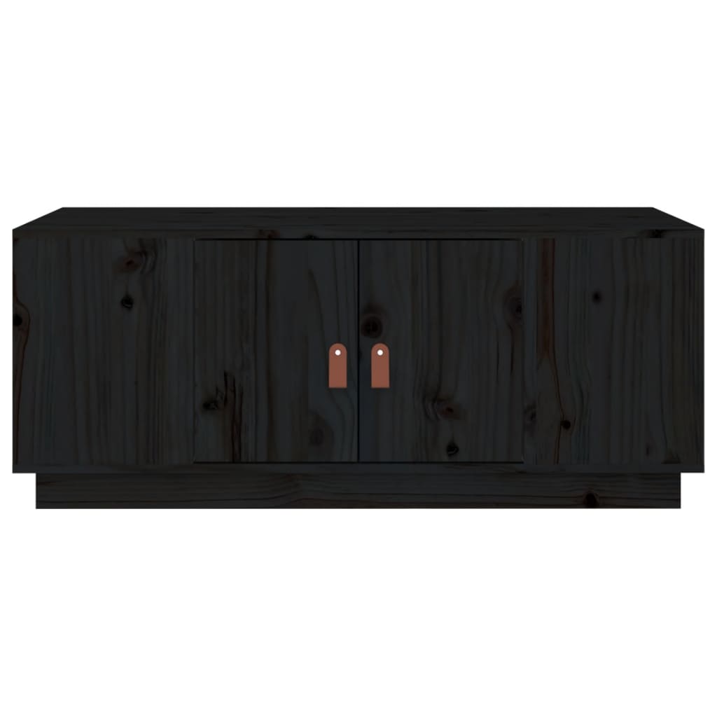 Tavolino da Salotto Nero 100x50x41 cm in Legno Massello di Pino 818259