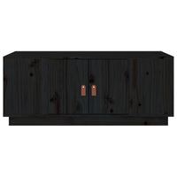 Tavolino da Salotto Nero 100x50x41 cm in Legno Massello di Pino 818259