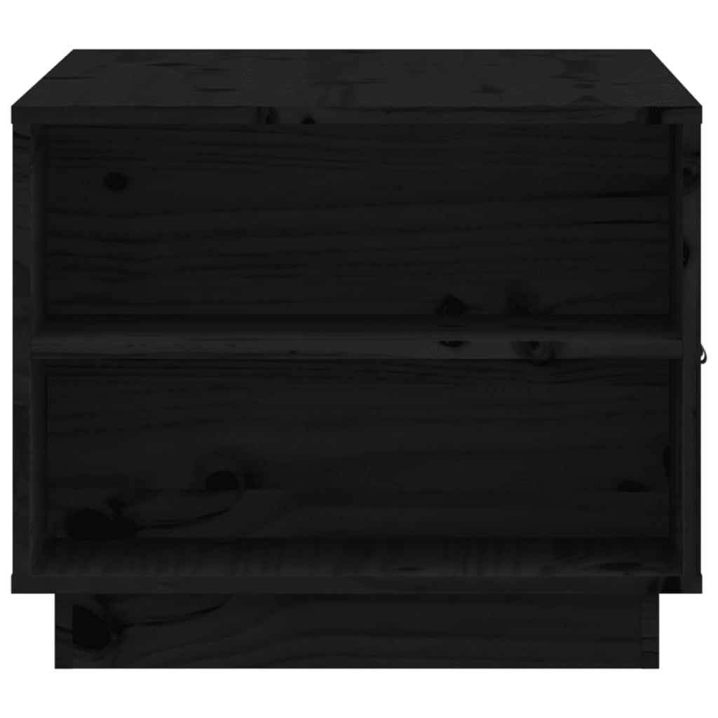 Tavolino da Salotto Nero 100x50x41 cm in Legno Massello di Pino cod mxl 25666