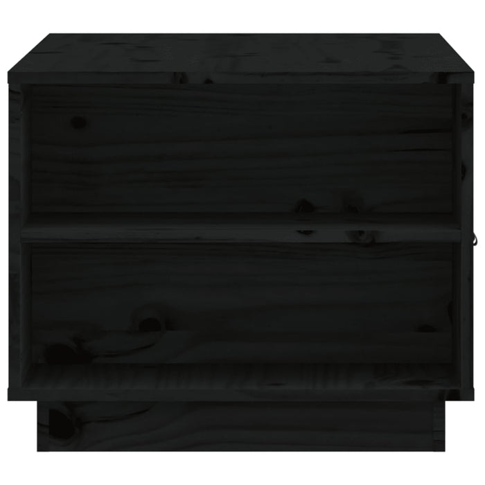 Tavolino da Salotto Nero 100x50x41 cm in Legno Massello di Pino 818259