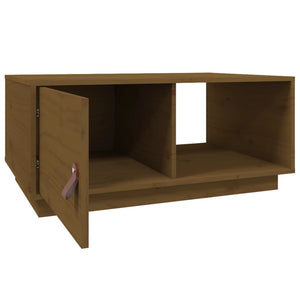 Tavolino da Salotto ambra 80x50x35,5 cm Legno Massello di Pino 818263