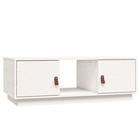 Tavolino da Salotto Bianco 100x50x35 cm Legno Massello di Pino 818266