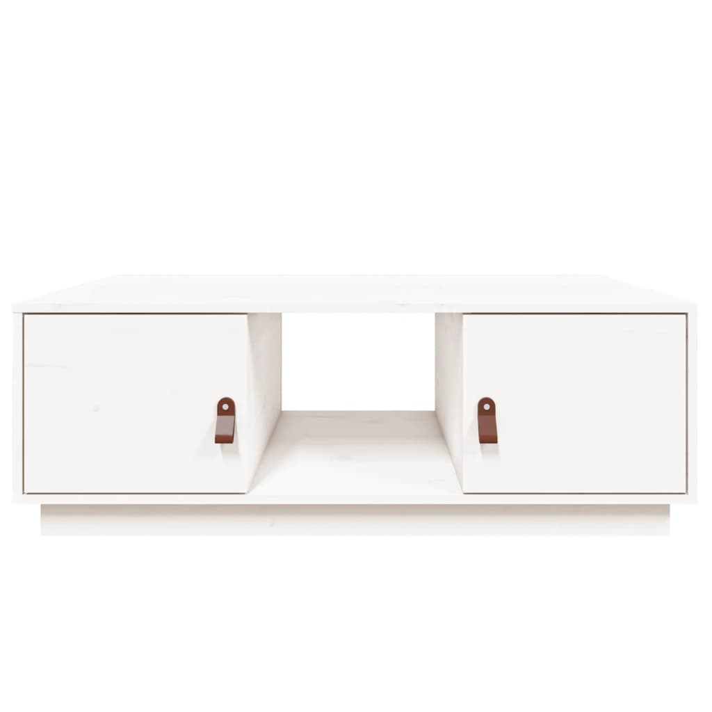 Tavolino da Salotto Bianco 100x50x35 cm Legno Massello di Pino 818266