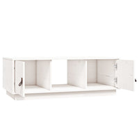 Tavolino da Salotto Bianco 100x50x35 cm Legno Massello di Pino 818266