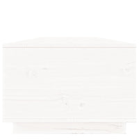 Tavolino da Salotto Bianco 100x50x35 cm Legno Massello di Pino 818266