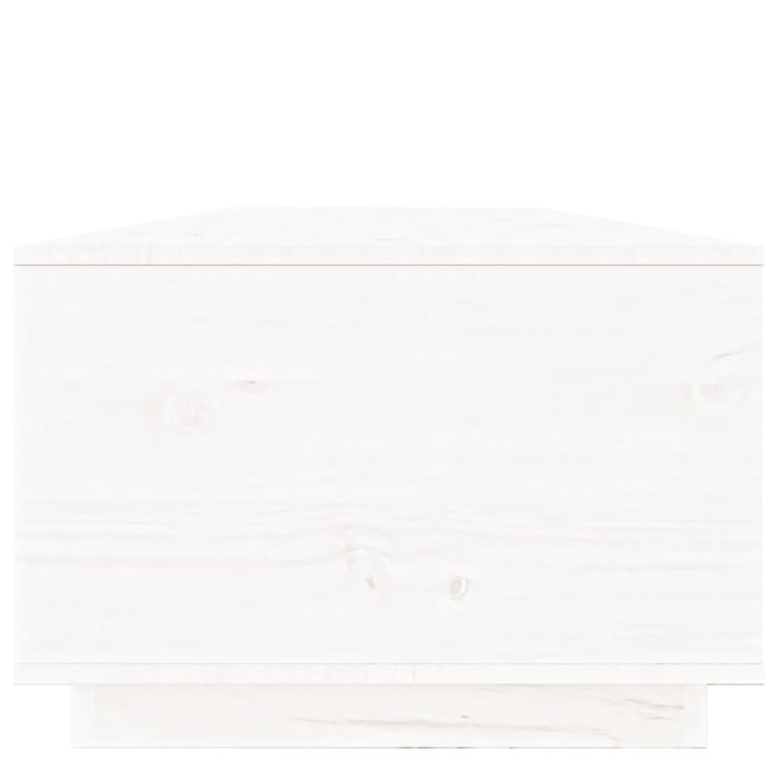 Tavolino da Salotto Bianco 100x50x35 cm Legno Massello di Pino 818266