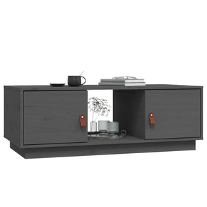 Tavolino da Salotto Grigio 100x50x35 cm Legno Massello di Pino 818267