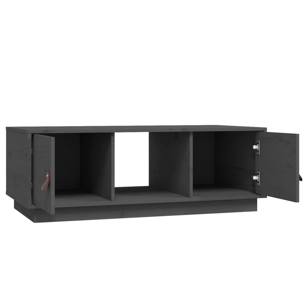 Tavolino da Salotto Grigio 100x50x35 cm Legno Massello di Pino 818267