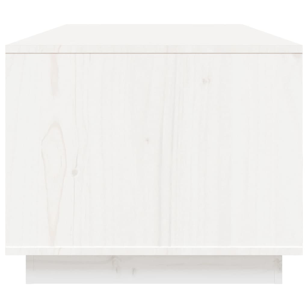 Tavolino da Salotto Bianco 100x50x41 cm Legno Massello di Pino cod mxl 10353