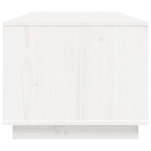 Tavolino da Salotto Bianco 100x50x41 cm Legno Massello di Pino cod mxl 10353
