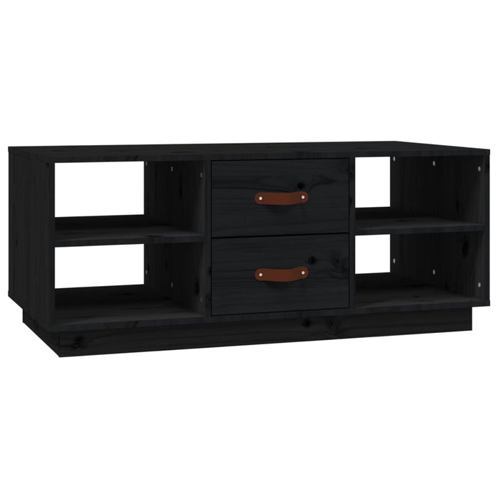 Tavolino da Salotto Nero 100x50x41 cm in Legno Massello di Pino 818274
