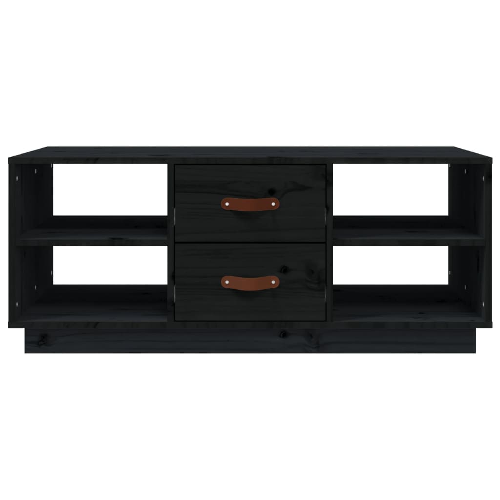 Tavolino da Salotto Nero 100x50x41 cm in Legno Massello di Pino 818274